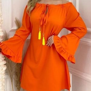 Women's Off the Shoulder Tassel Dress